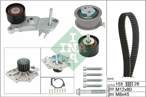 Timing belt kit water - belt, +